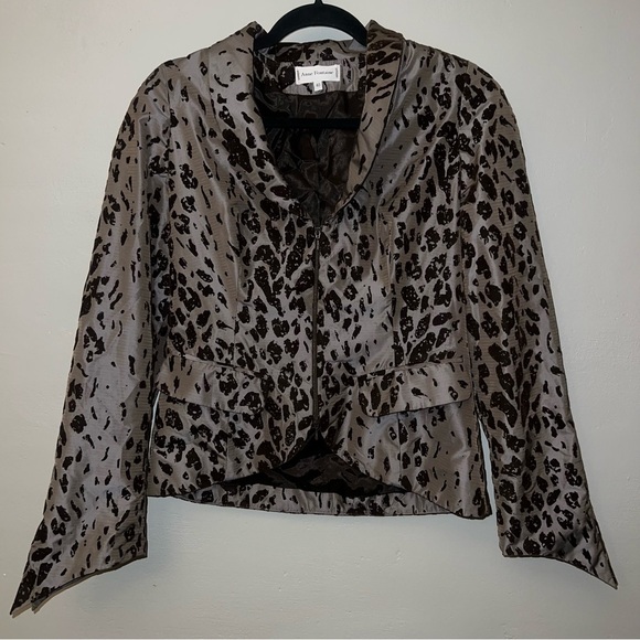 Anne Fontaine Jackets & Blazers - Anne Fontaine Virginie Leopard Zip Up Blazer/Jacket
